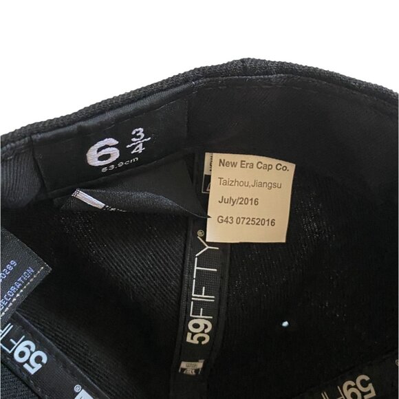 NEW ERA TORONTO RAPTORS BLACK 59FIFTY MENS FITTED HAT-SIZE 6 3/4-NEW - Picture 6 of 7